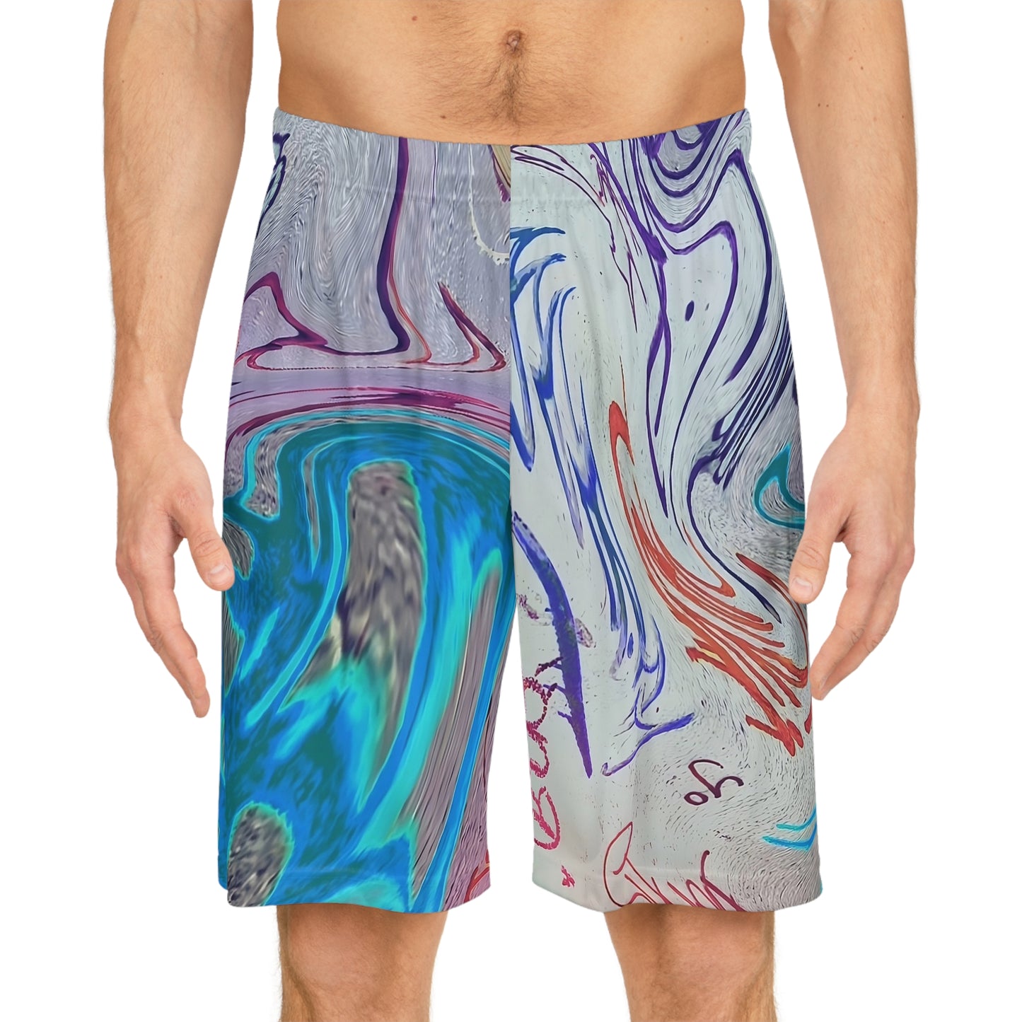 Vibrant Abstract Basketball Shorts - Stylish and Comfortable Activewear