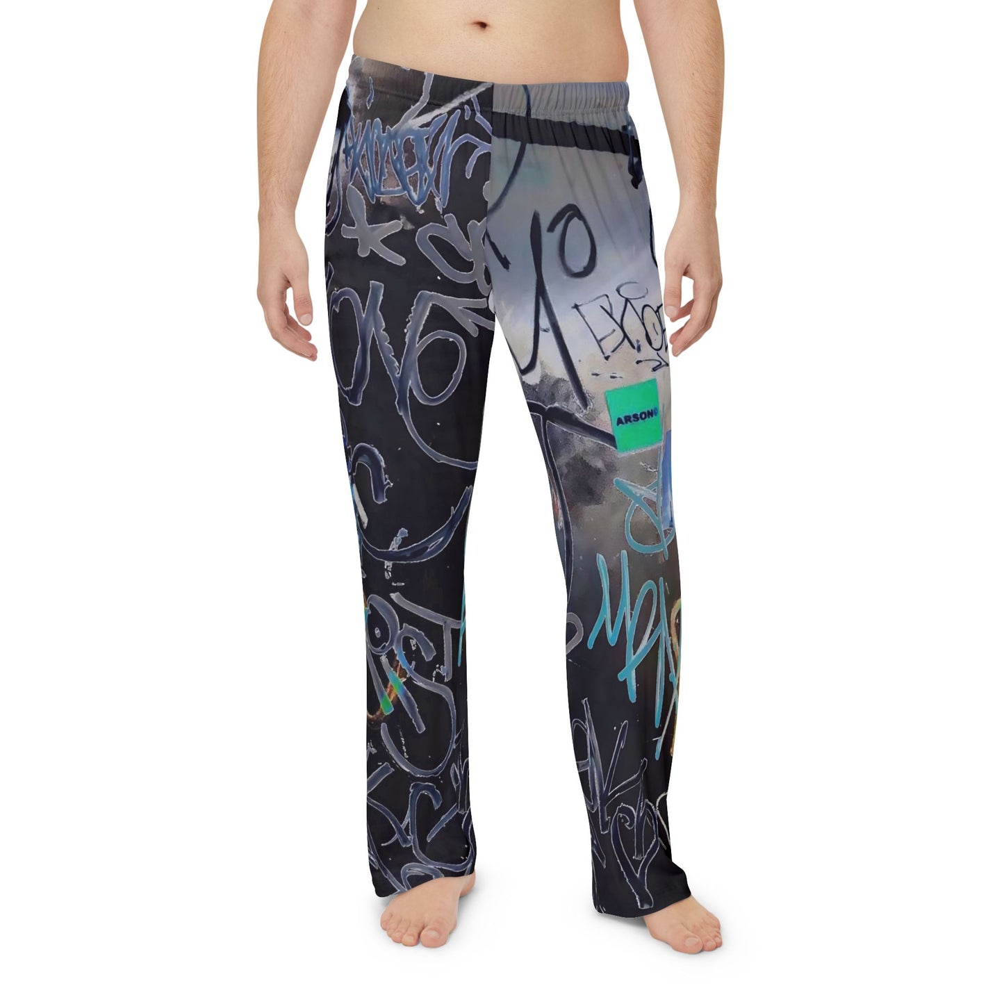 Urban Graffiti Men's Pajama Pants, Relaxed Sleepwear, Trendy loungewear, Perfect for Street Style, Gift for Him
